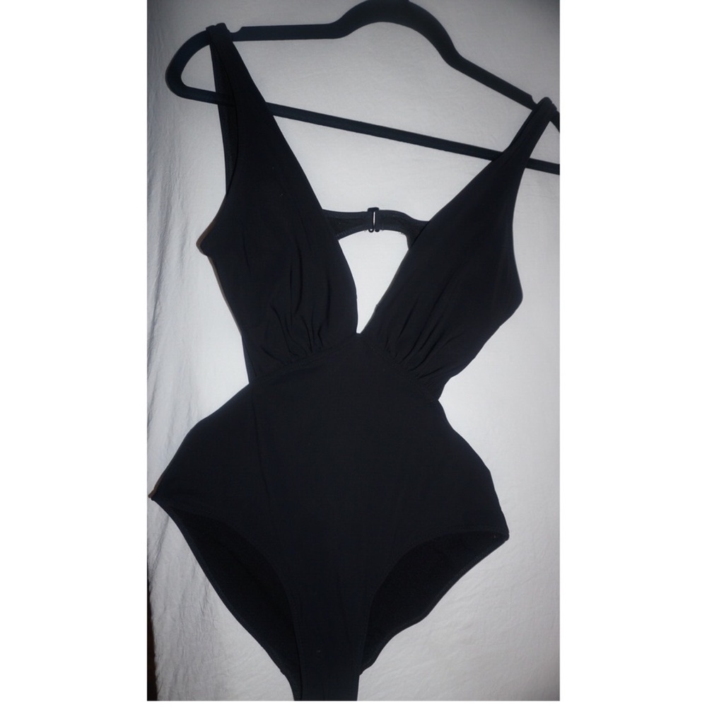 Zara Deep Plunging One Piece Swimsuit